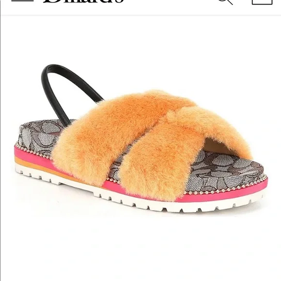 coach shearling sandals